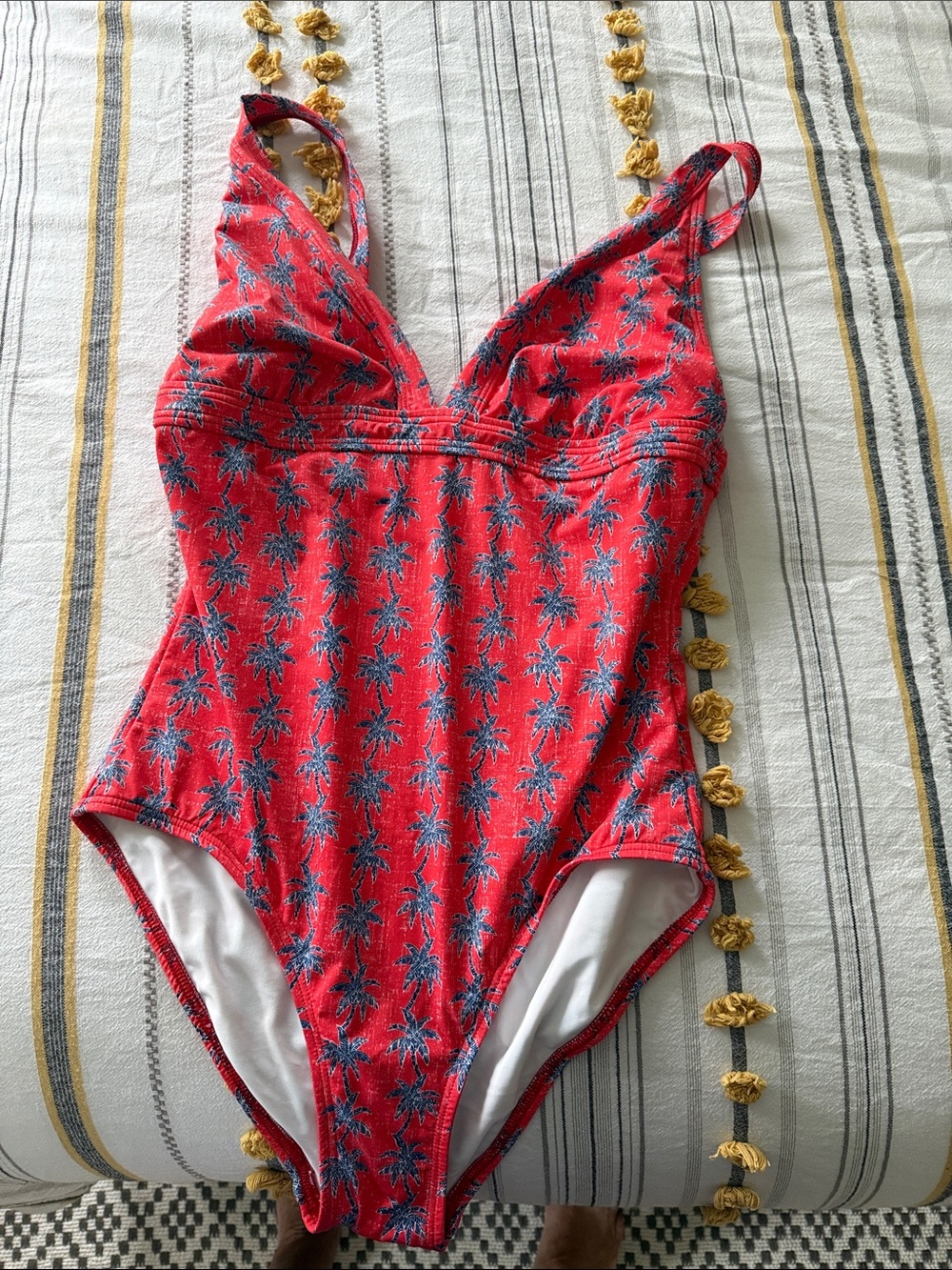 reyn spooner Red Palm-Print One-Piece Swimsuit